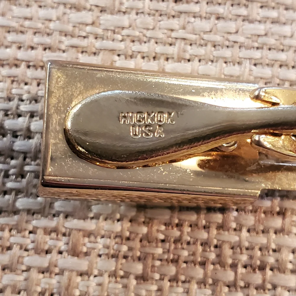Vintage MCM Hickok gold/silvertone monogrammed 